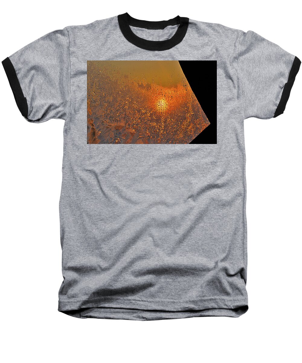 Abstract Baseball T-Shirt featuring the photograph Fire and Ice by Sue Capuano