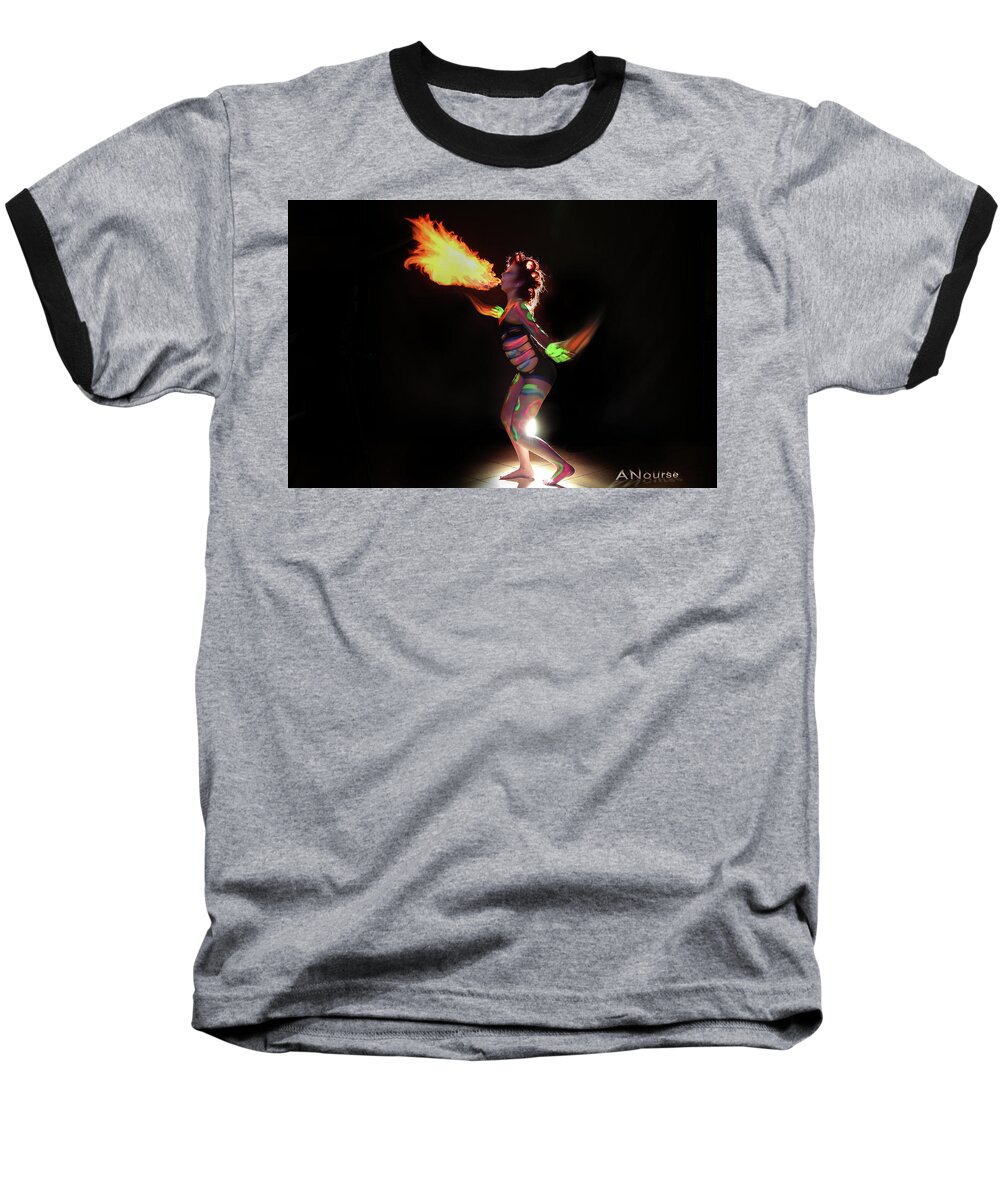 Lightpainting Baseball T-Shirt featuring the photograph Fire Blowin by Andrew Nourse