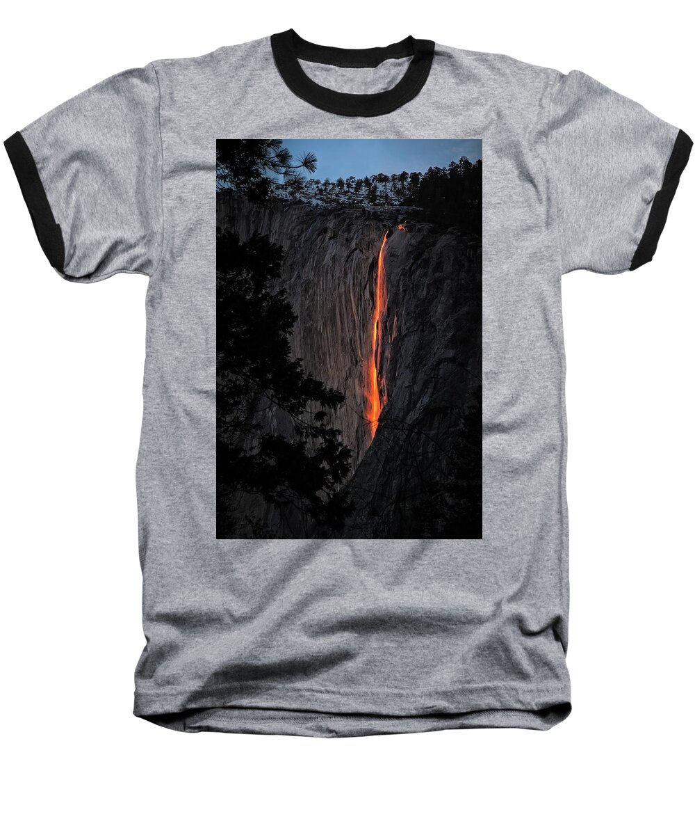 2016 Baseball T-Shirt featuring the photograph Fire Fall by Edgars Erglis