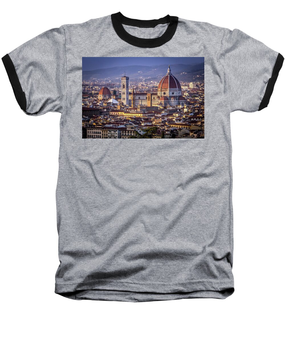 Il Duomo Baseball T-Shirt featuring the photograph Firenze e Il Duomo by Sonny Marcyan