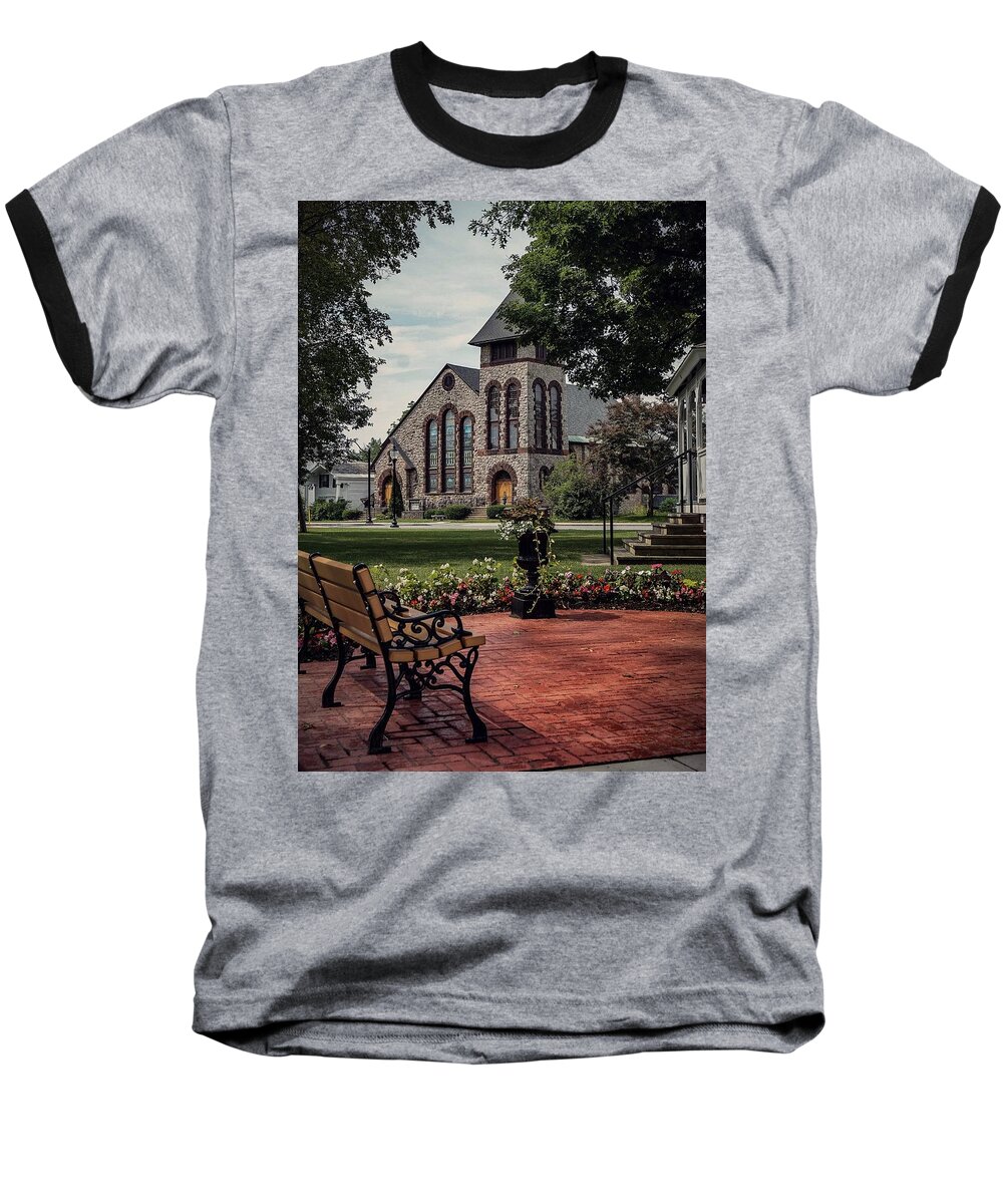  Baseball T-Shirt featuring the photograph First Presbyterian Church by Kendall McKernon