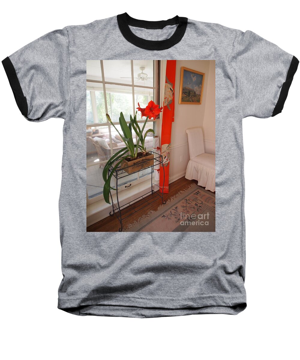 Photography Baseball T-Shirt featuring the photograph First There was Red by Nancy Kane Chapman