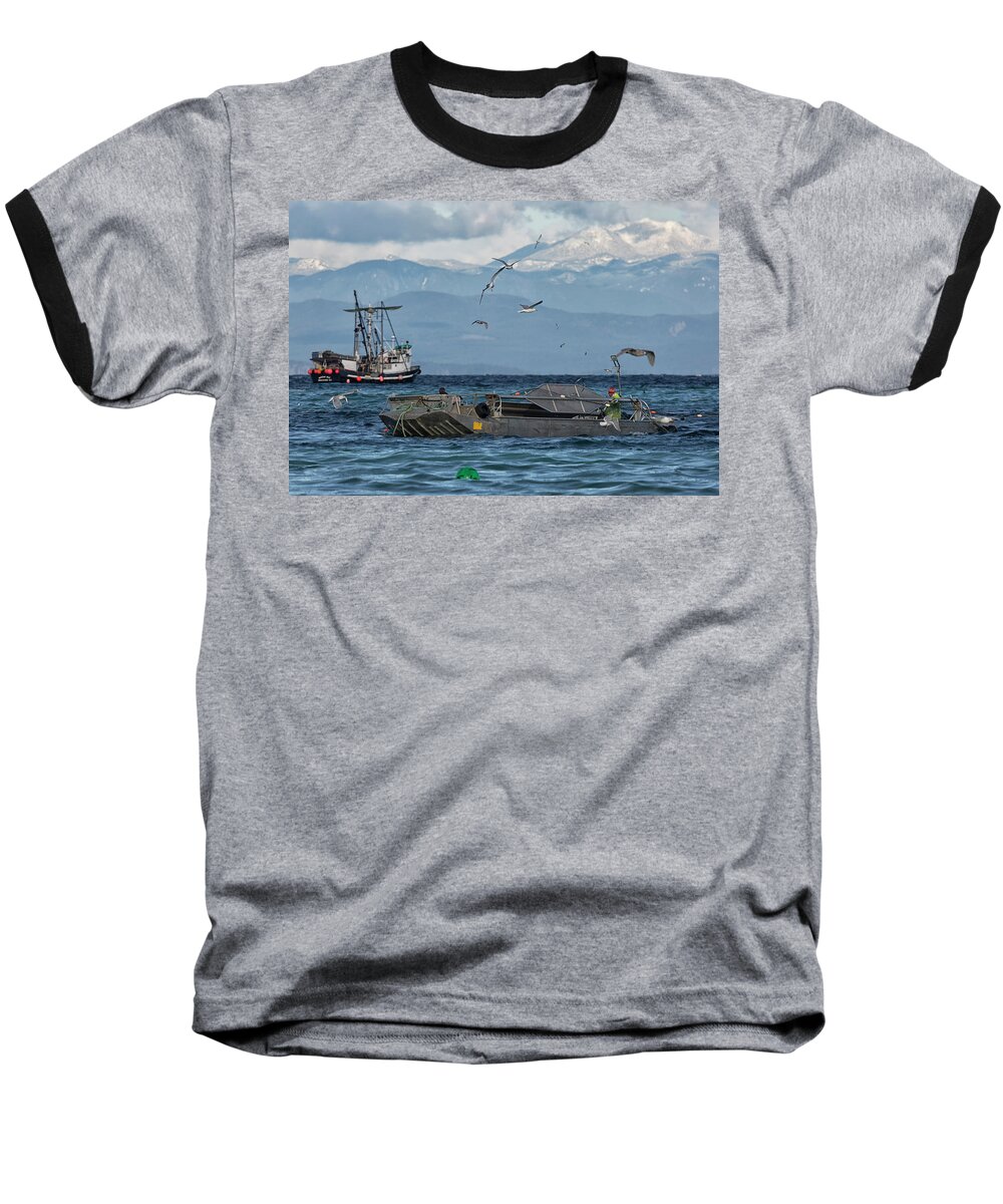 Herring Baseball T-Shirt featuring the photograph Fish Are Flying by Randy Hall