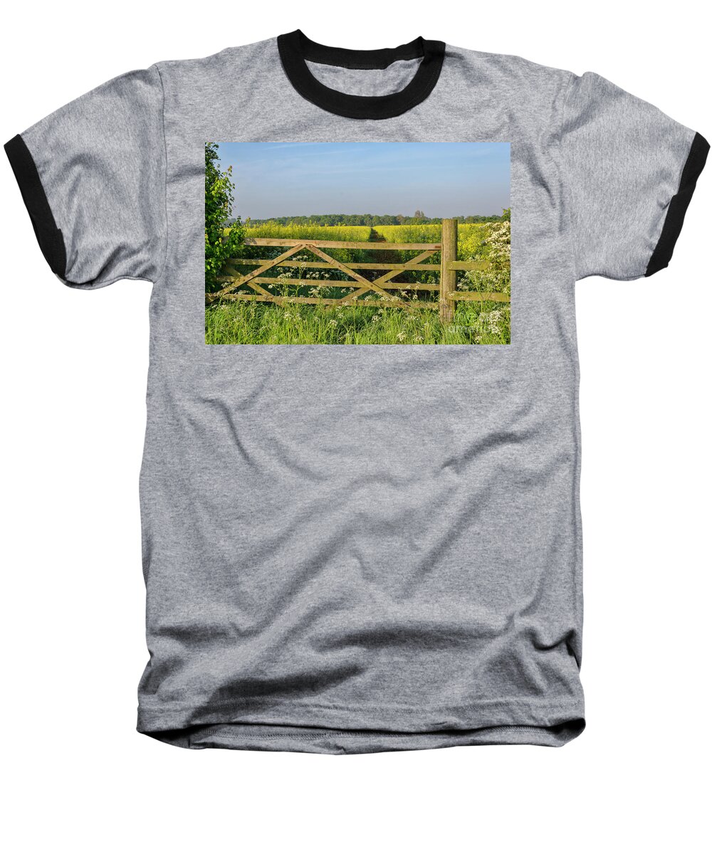 Path Baseball T-Shirt featuring the photograph Five bar gate by Steev Stamford