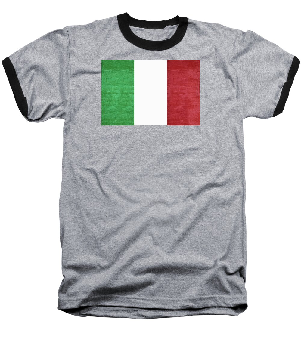 Italy Baseball T-Shirt featuring the digital art Flag of Italy Grunge by Roy Pedersen