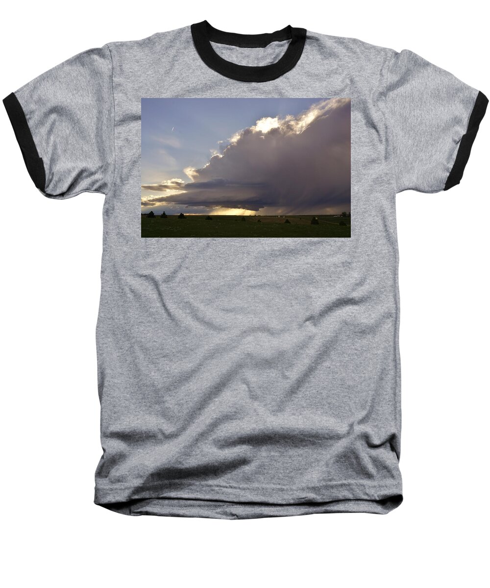 Thunderstorm Baseball T-Shirt featuring the photograph Flager CO Supercell by Ed Sweeney