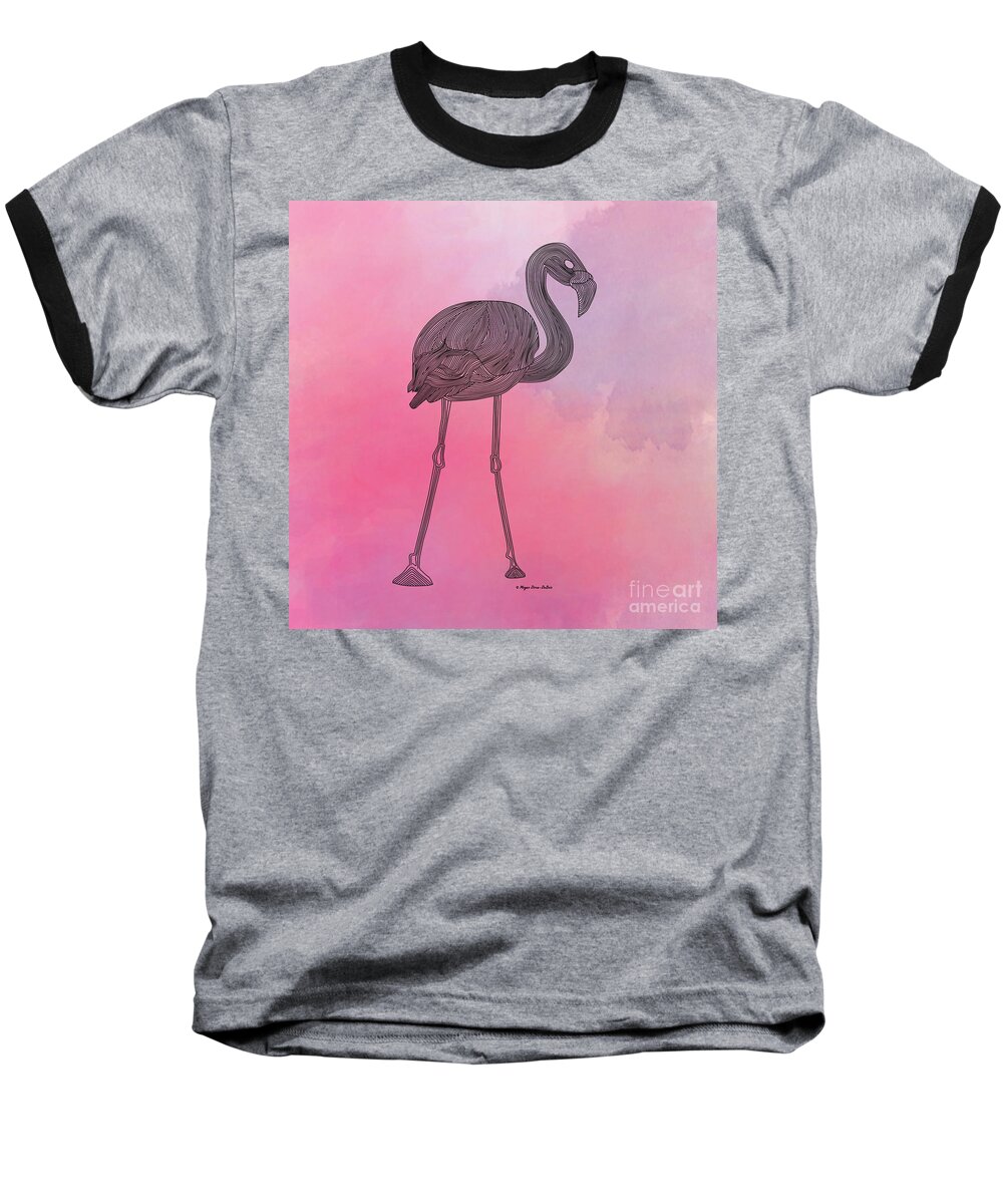 Bird Baseball T-Shirt featuring the digital art Flamingo5 by Megan Dirsa-DuBois