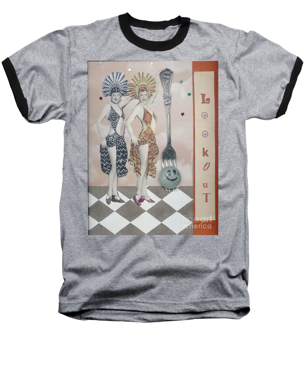 Vintage Baseball T-Shirt featuring the mixed media Fling by Desiree Paquette