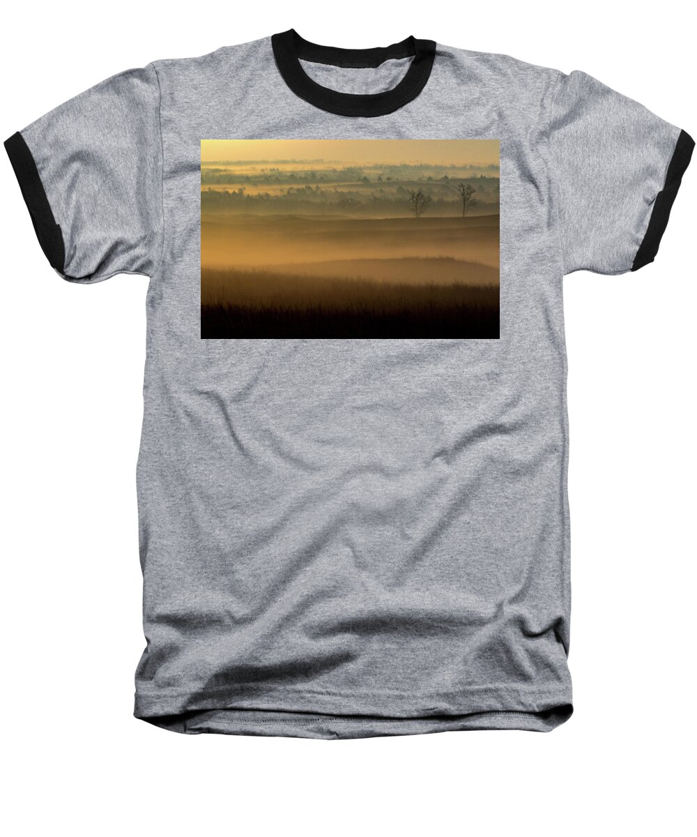Jay Stockhaus Baseball T-Shirt featuring the photograph Flint Hills Sunrise by Jay Stockhaus
