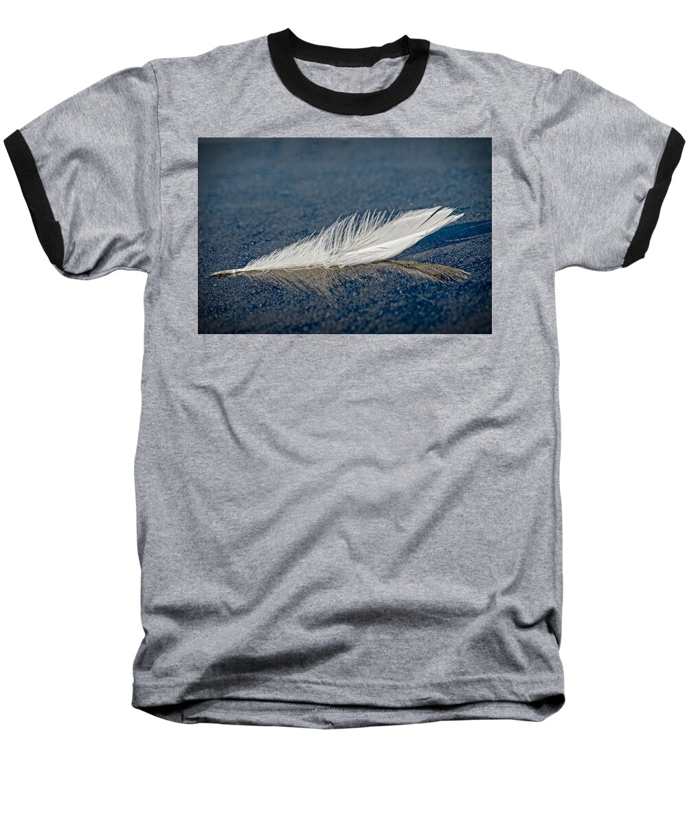 Feather Baseball T-Shirt featuring the photograph Floating Feather Reflection by Robert Potts