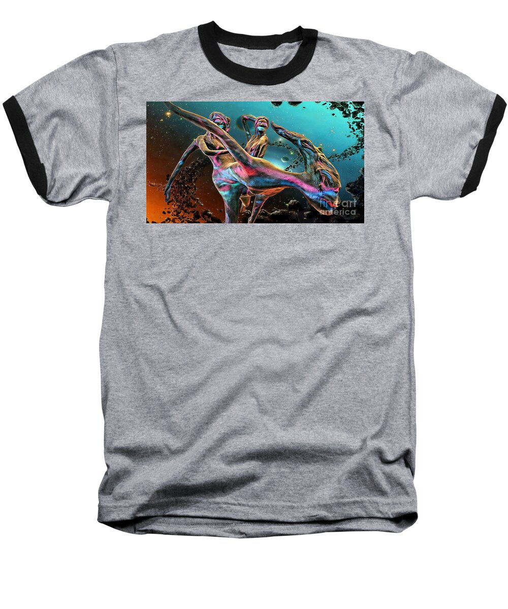 Color Baseball T-Shirt featuring the digital art Floating In The Universe by Ian Gledhill