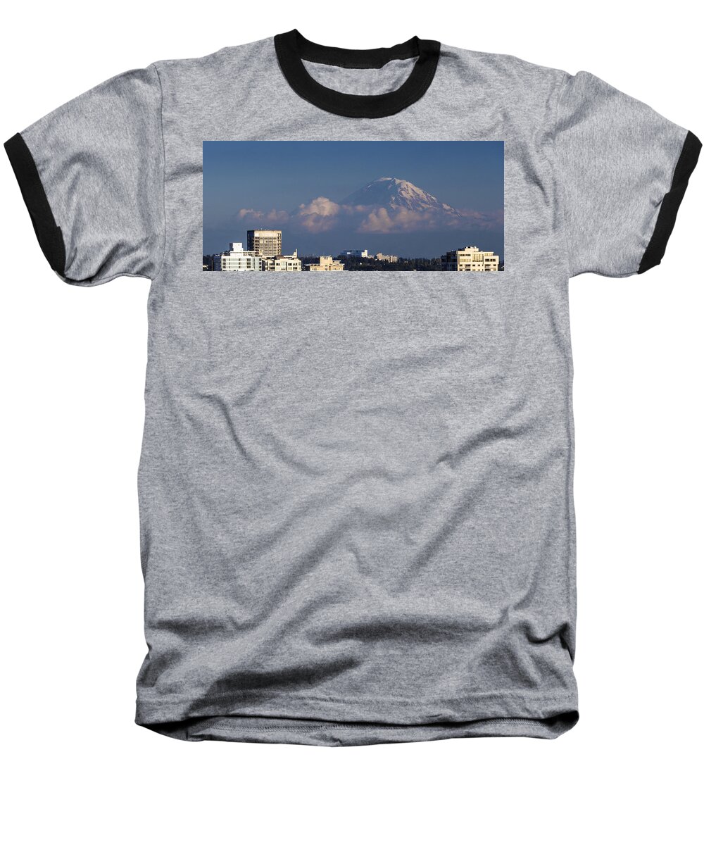 Seattle Baseball T-Shirt featuring the photograph Floating Mountain by Ed Clark