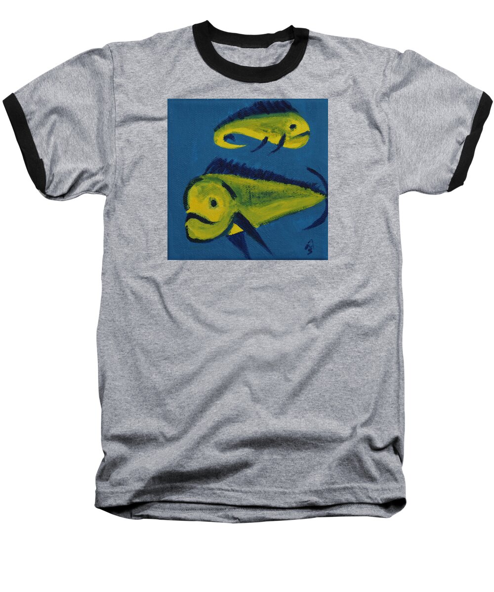 Florida Fish Baseball T-Shirt featuring the painting Florida Fish by Annette M Stevenson