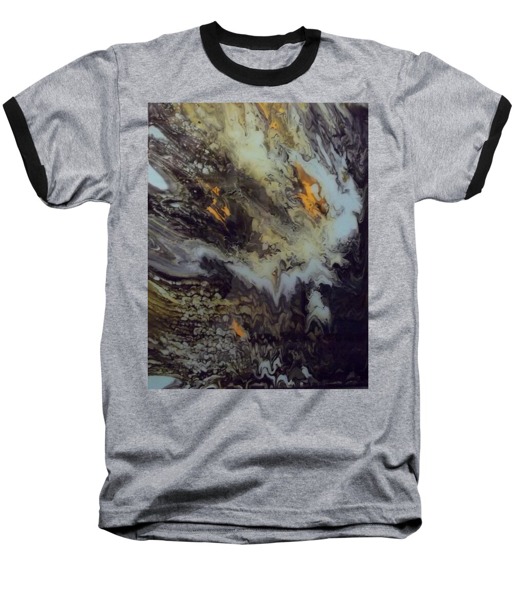 Abstract Baseball T-Shirt featuring the mixed media Flow by Stephen King