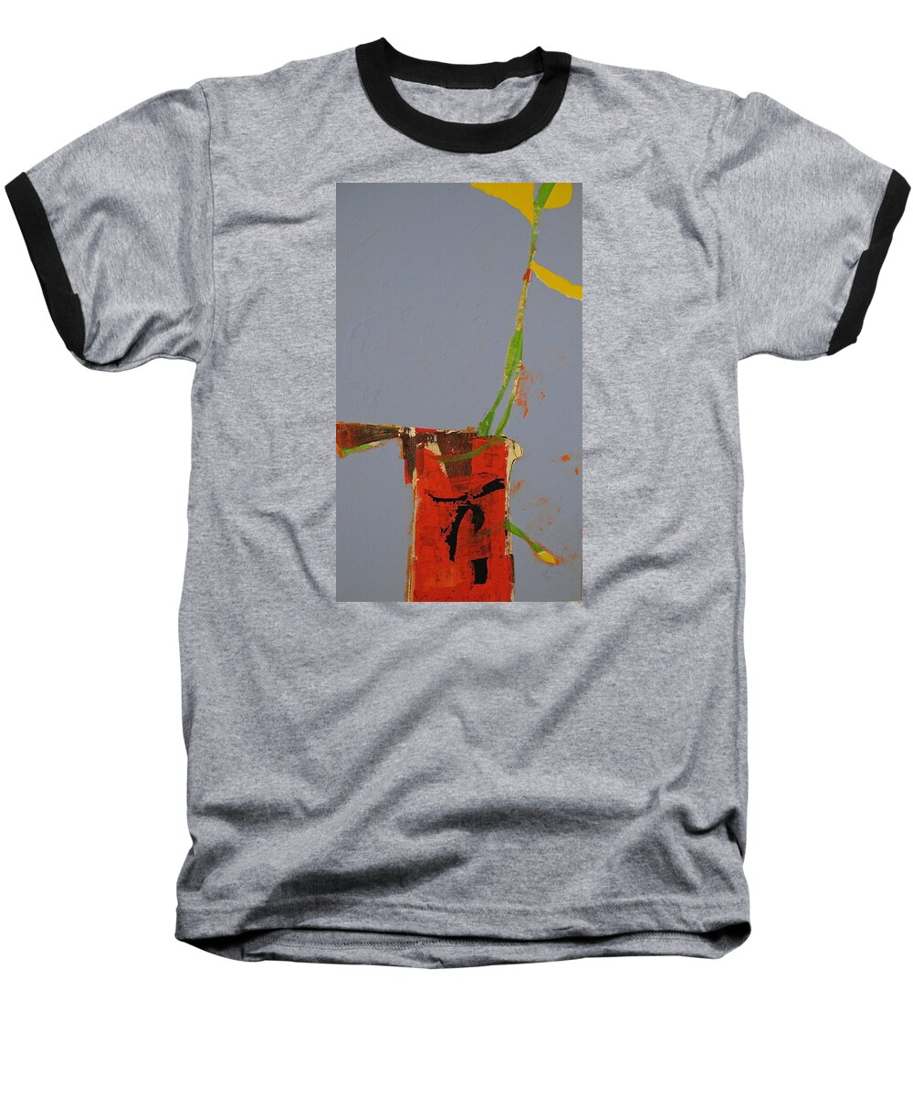 Abstract Painting Baseball T-Shirt featuring the painting Flower in Pitcher- abstract of course by Cliff Spohn