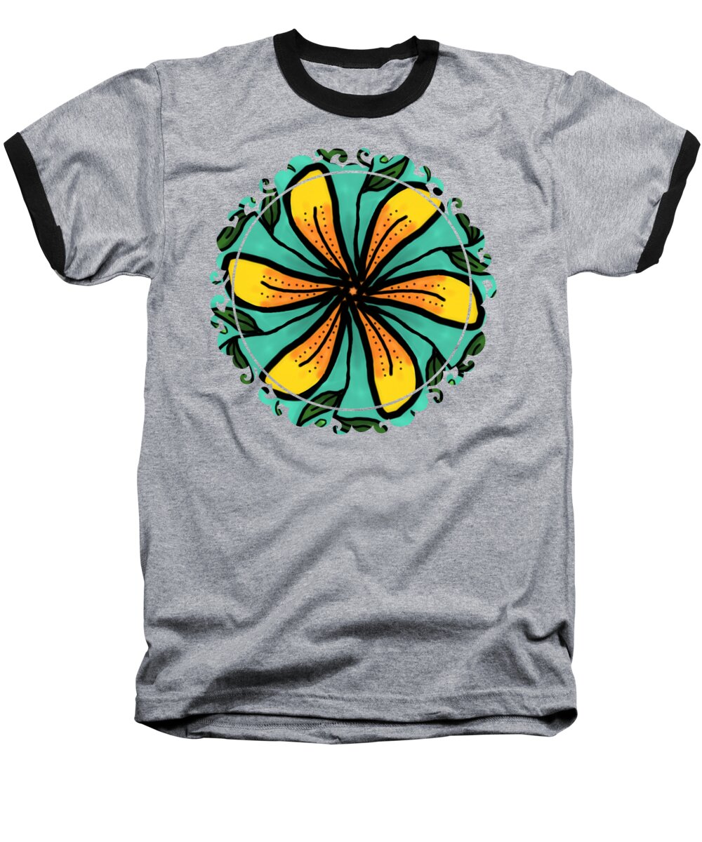 Flowers Baseball T-Shirt featuring the digital art Flower Pinwheels Design by Becky Herrera