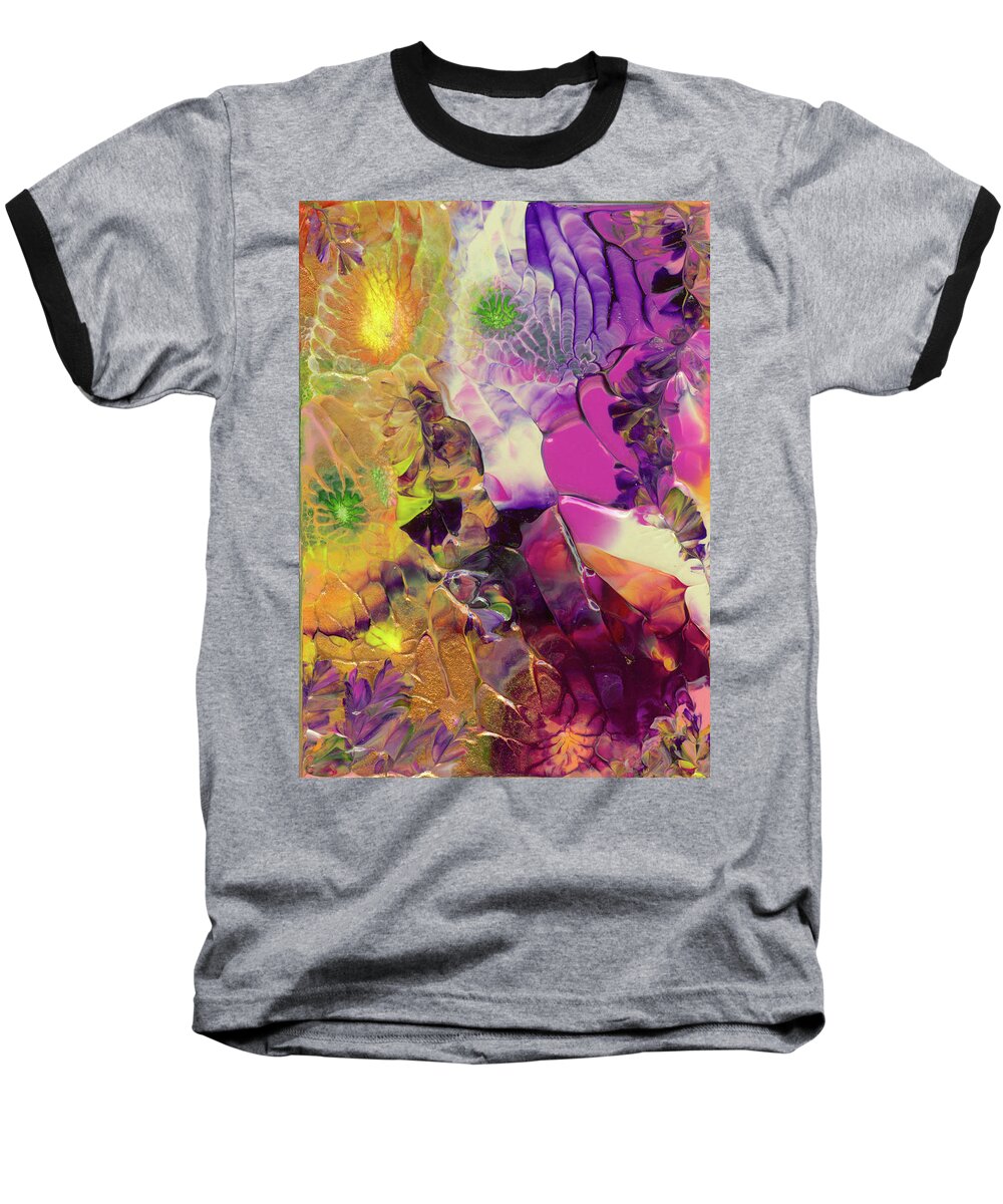 Flowers Baseball T-Shirt featuring the painting Flowers of the Cosmic Sea by Nan Bilden