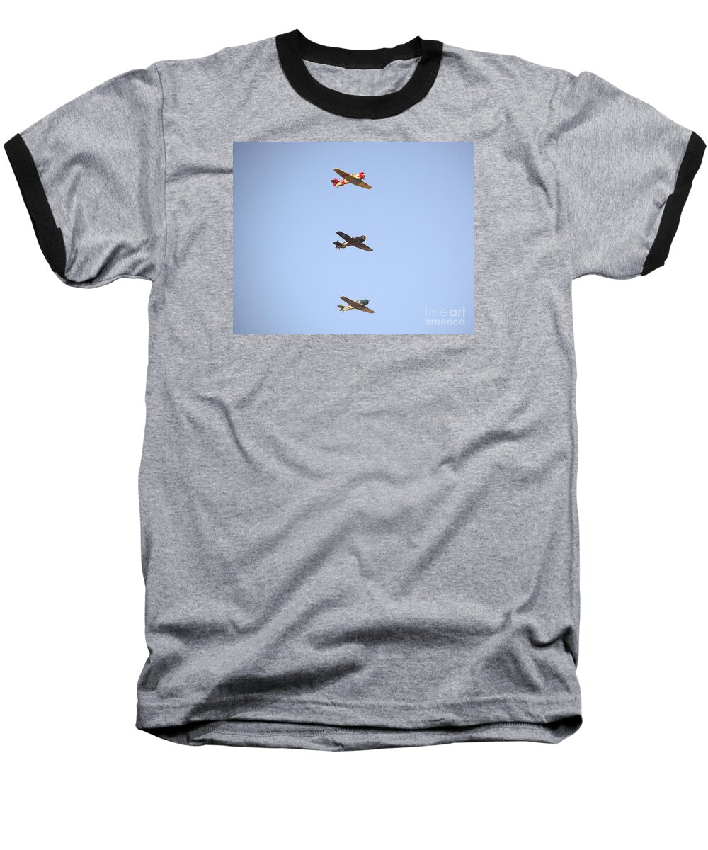 Planes Baseball T-Shirt featuring the photograph Fly Boys by Leah McPhail