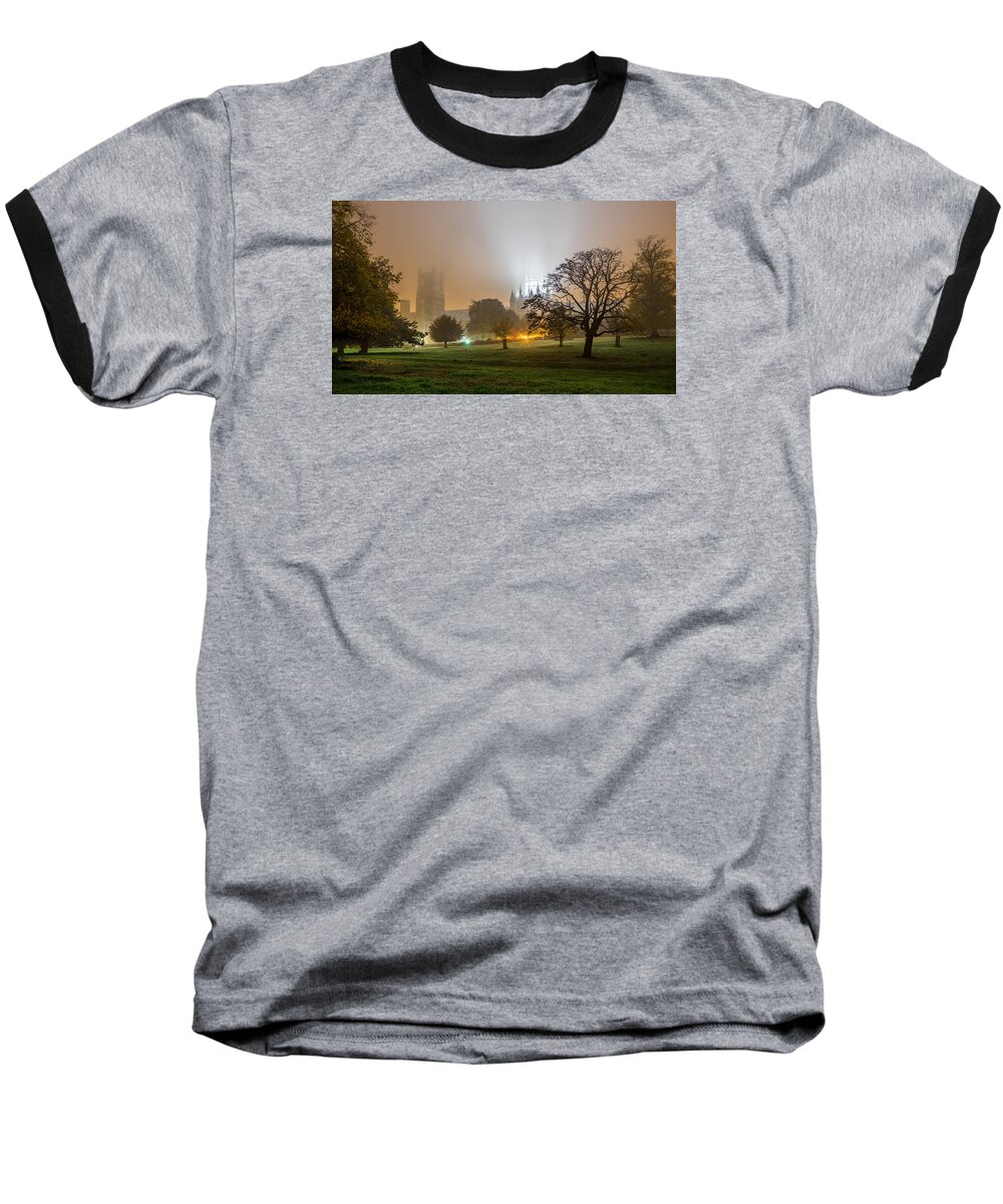 Cathedral Baseball T-Shirt featuring the photograph Foggy Cathedral by James Billings