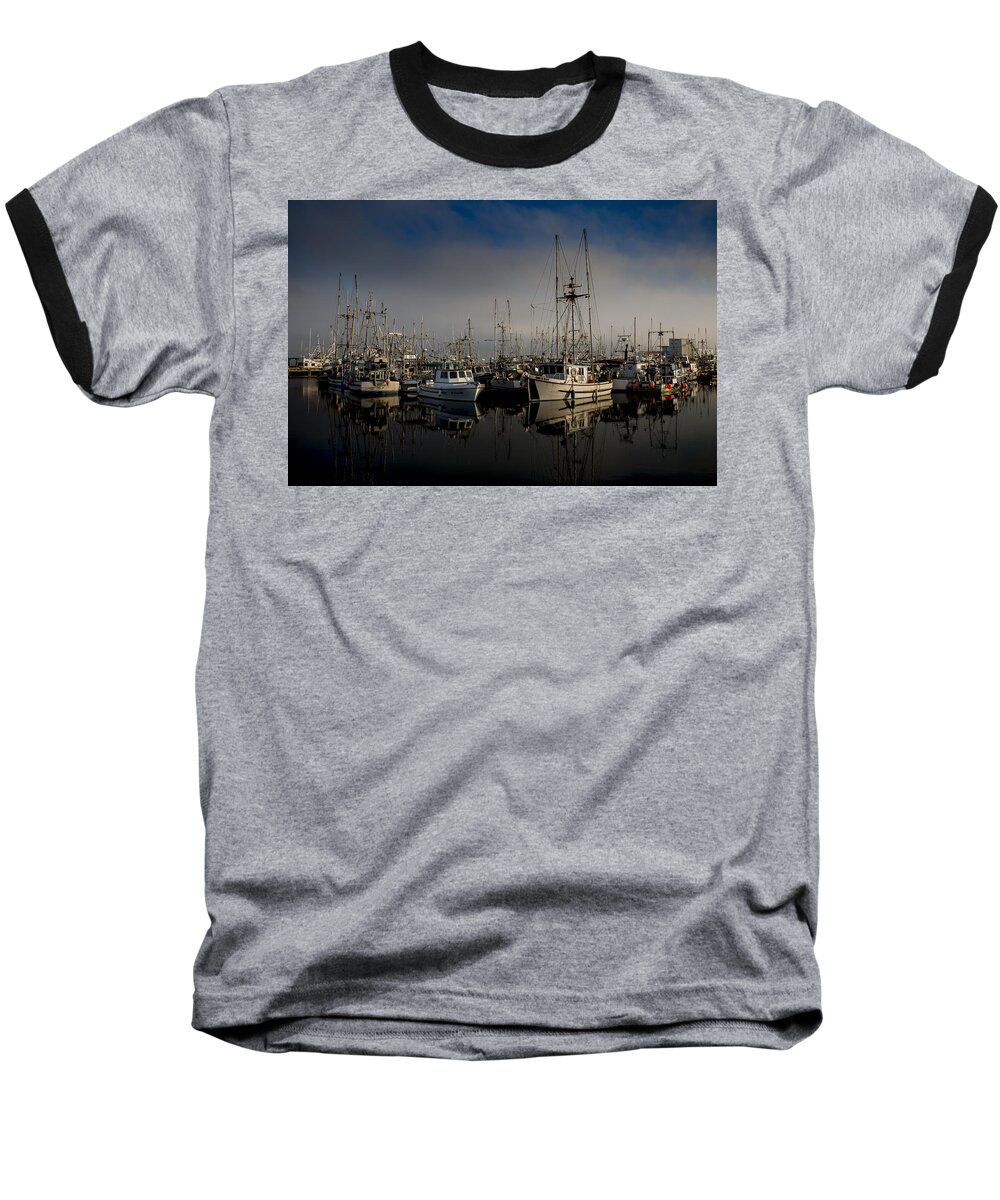 Fishing Boats Baseball T-Shirt featuring the photograph Foggy Morning by Randy Hall