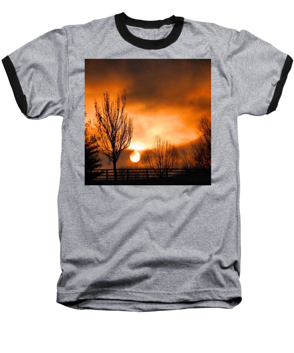 Fog Baseball T-Shirt featuring the photograph Foggy Sunrise by Sumoflam Photography