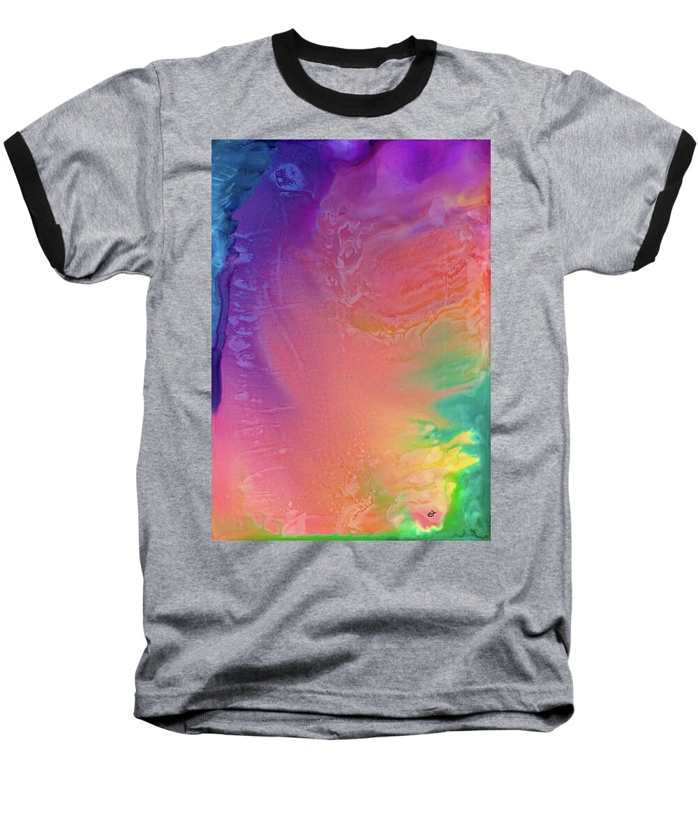 Alcohol Ink Baseball T-Shirt featuring the painting Fools Rush In by Eli Tynan