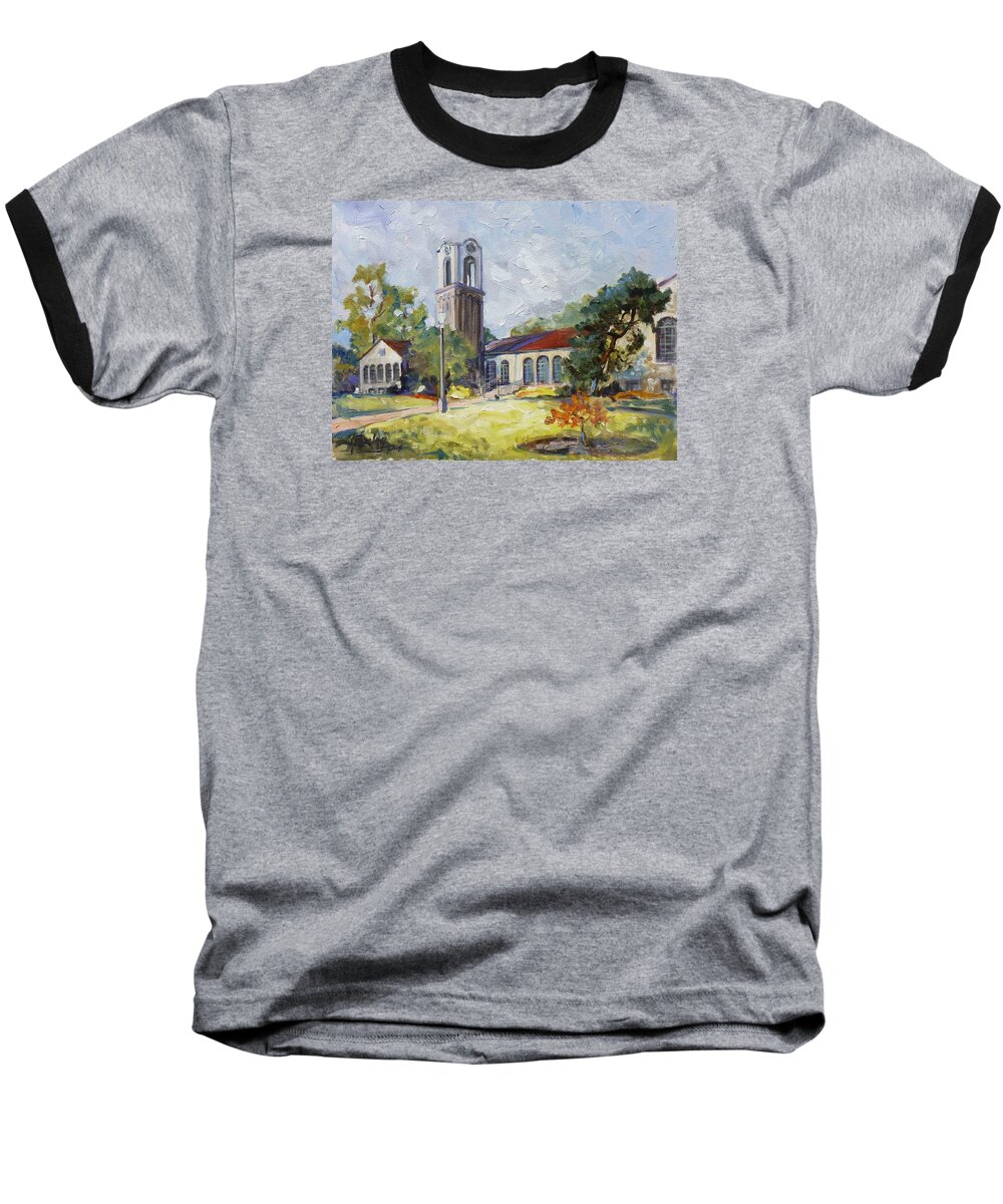 St. Louis Baseball T-Shirt featuring the painting Forest Park Center - St. Louis by Irek Szelag