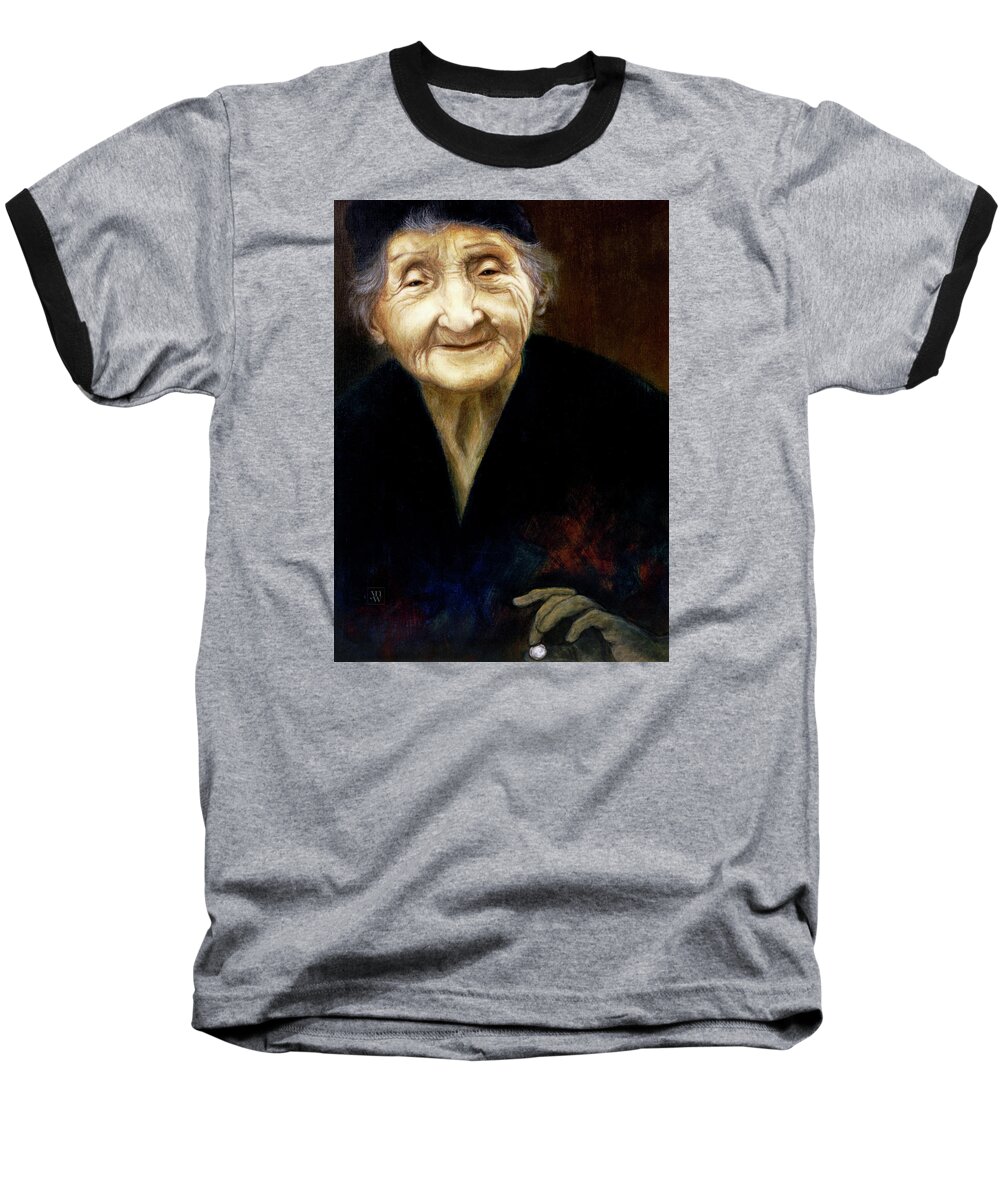 Female Portrait Baseball T-Shirt featuring the painting Fortune Teller by Yvonne Wright