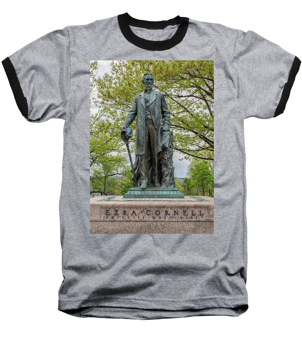 Ezra Cornell Baseball T-Shirt featuring the photograph Founder - Ezra Cornell by Stephen Stookey