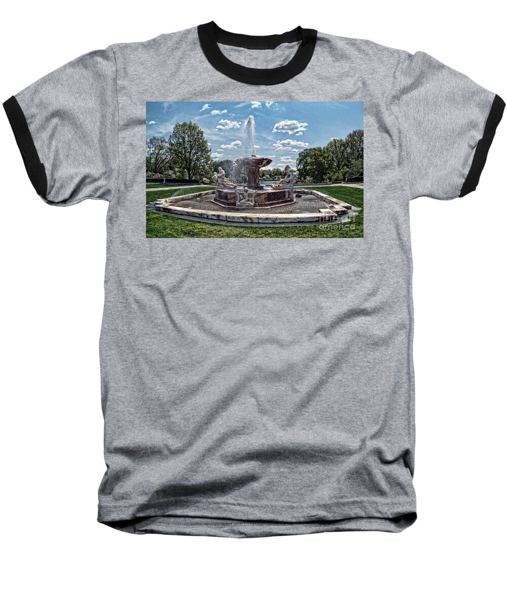 Fountain Baseball T-Shirt featuring the photograph Fountain - Cleveland Museum of Art by Mark Madere
