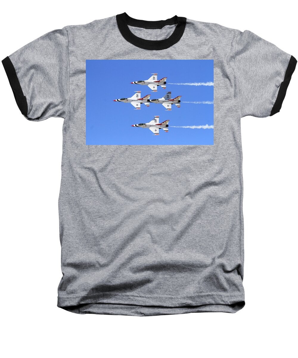 F-16 Baseball T-Shirt featuring the photograph Four Mation by Shoal Hollingsworth