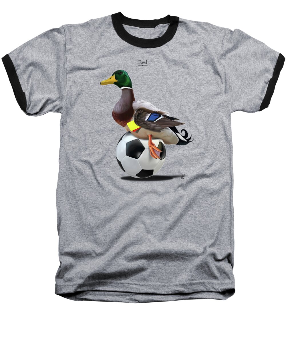 Illustration Baseball T-Shirt featuring the digital art Fowl by Rob Snow