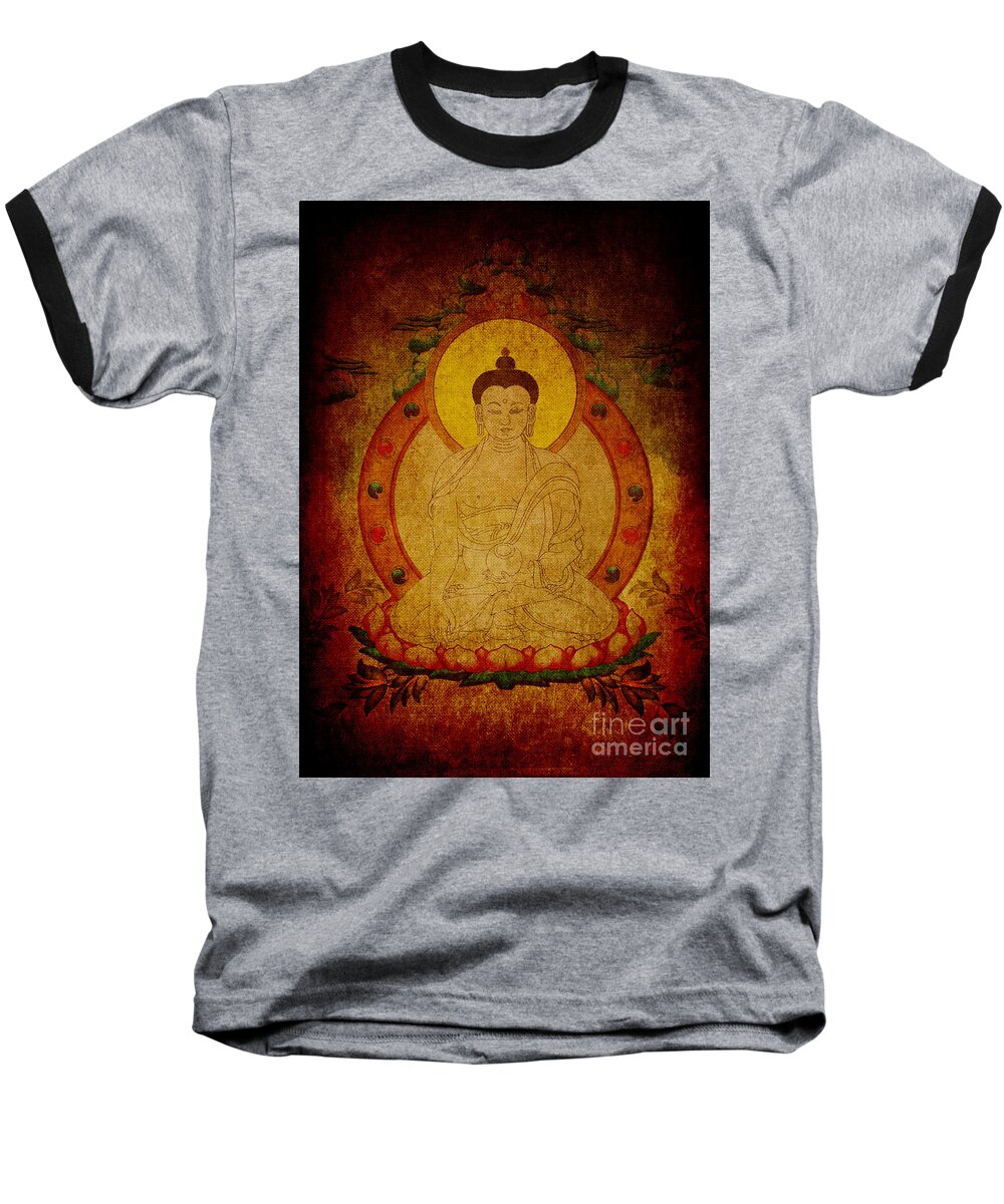 Buddha Baseball T-Shirt featuring the drawing Fragmentary Thangka by Alexa Szlavics