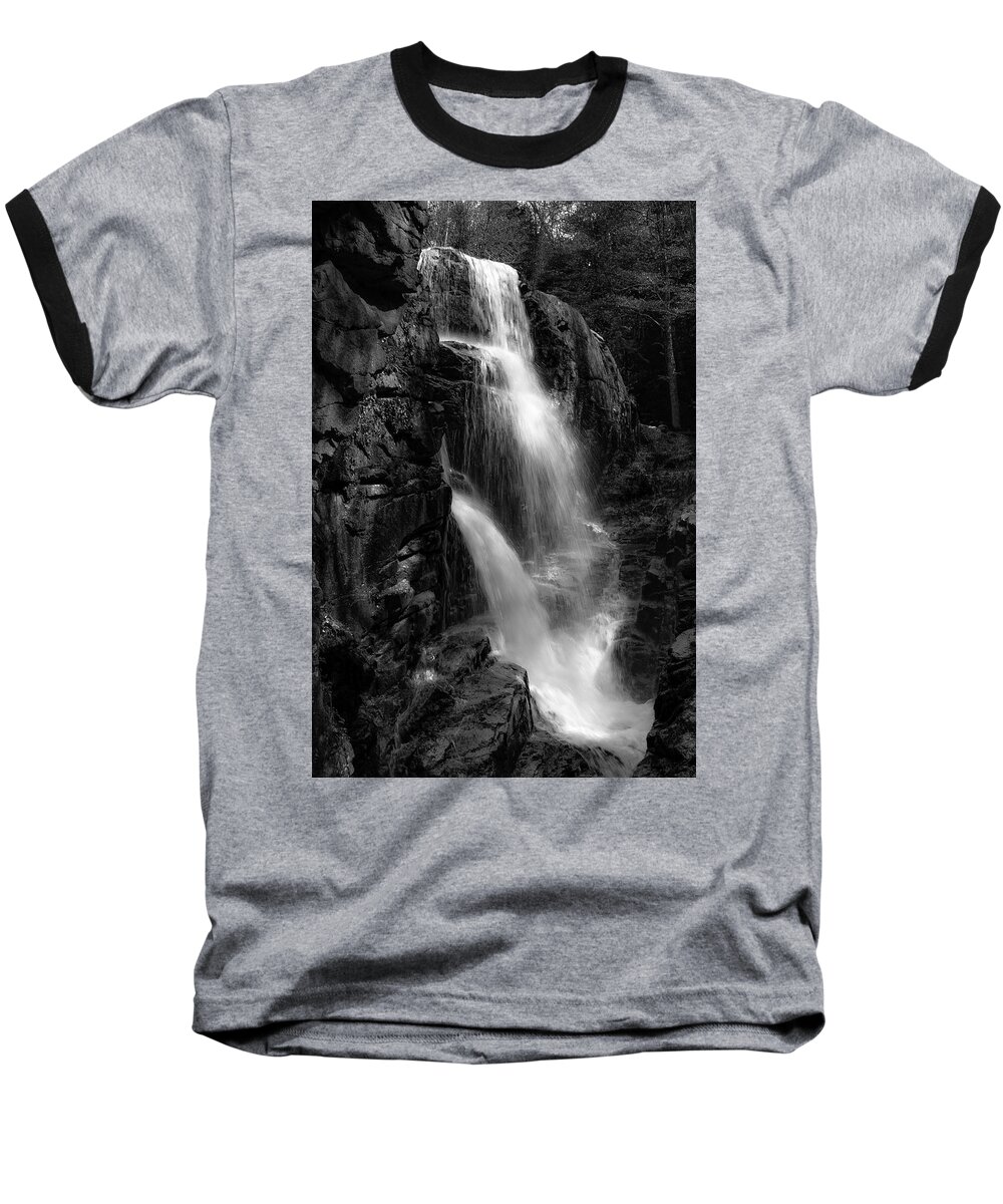 Franconia Notch Waterfall Baseball T-Shirt featuring the photograph Franconia Notch Waterfall by Jason Moynihan