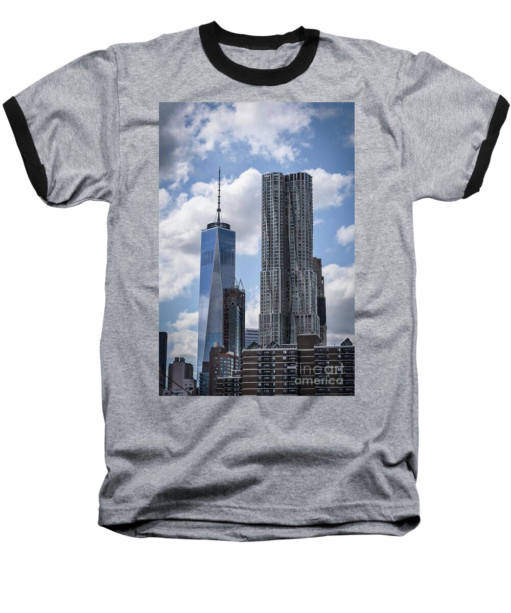 Manhattan Baseball T-Shirt featuring the photograph Freedom Tower by Judy Wolinsky