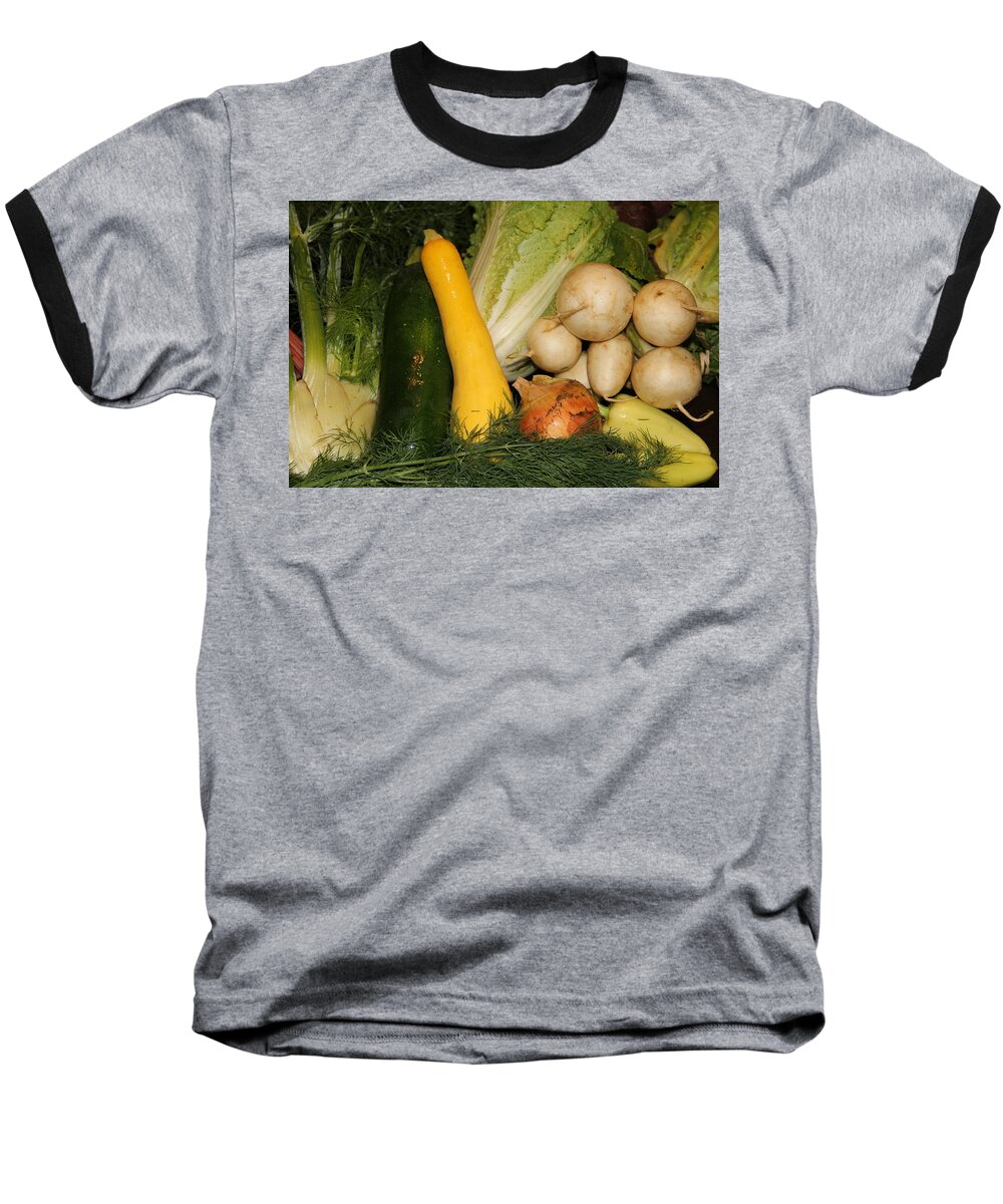 Vegetables Baseball T-Shirt featuring the photograph Fresh Garden Produce by Allen Nice-Webb