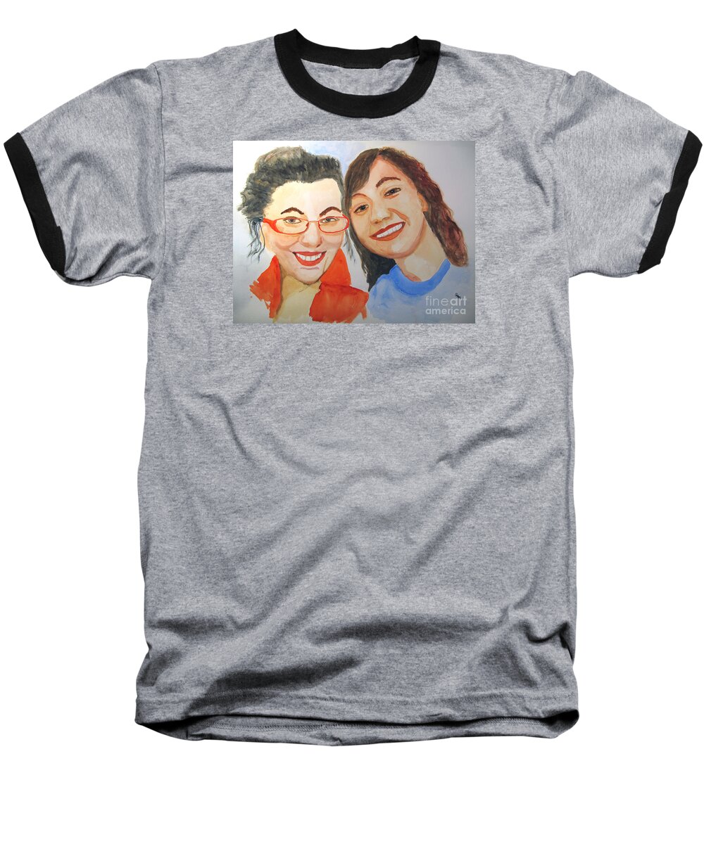 Friends Baseball T-Shirt featuring the painting Friends by Sandy McIntire