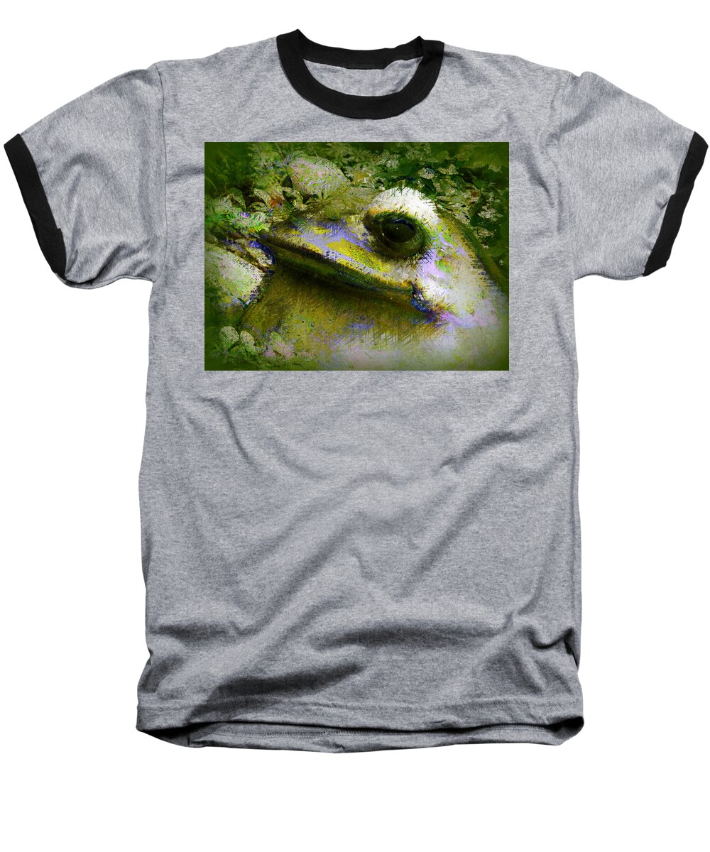 Frog Baseball T-Shirt featuring the photograph Frog in the Pond by Lori Seaman