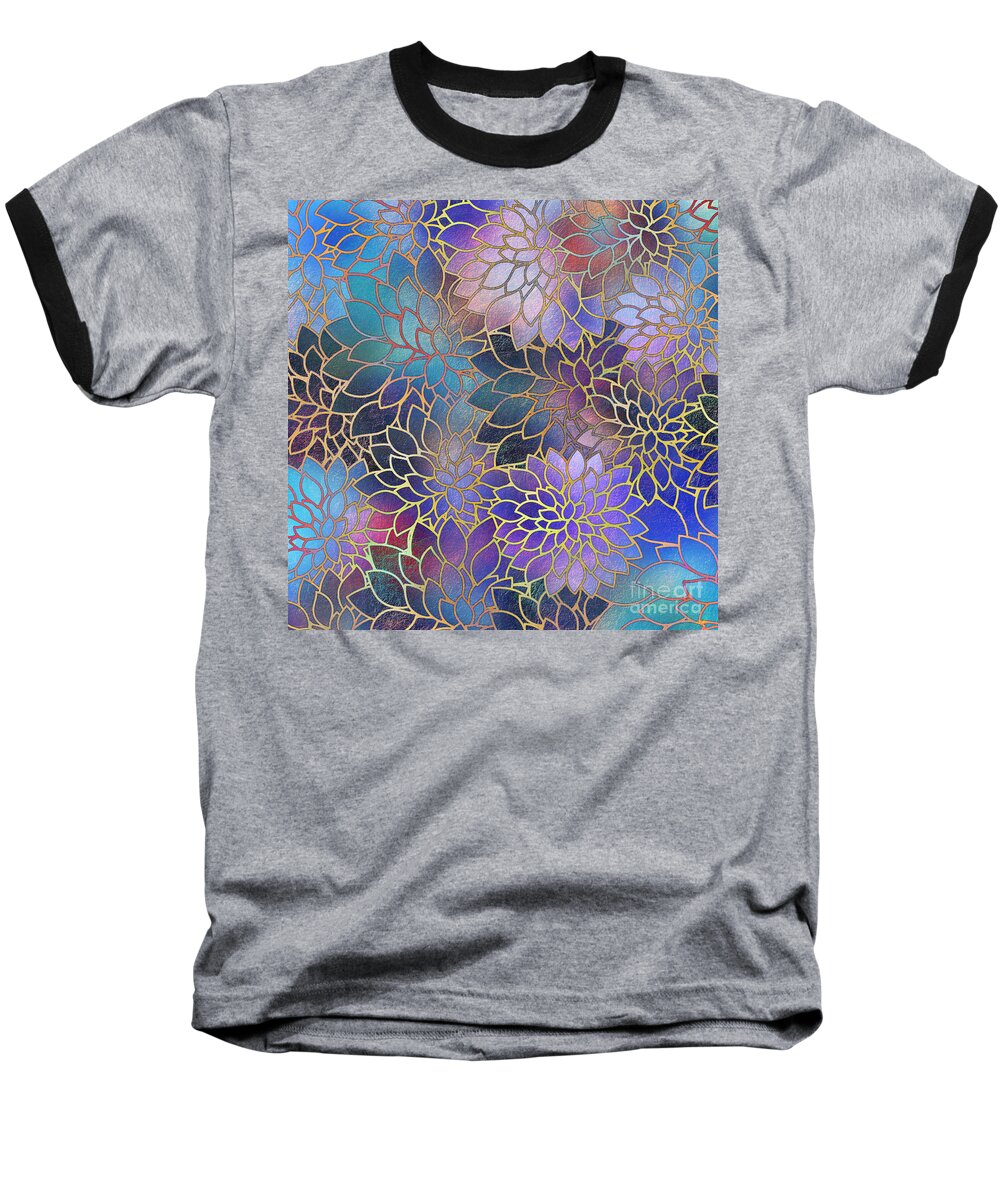 Flowers Baseball T-Shirt featuring the digital art Frostwork Fantasy by Klara Acel
