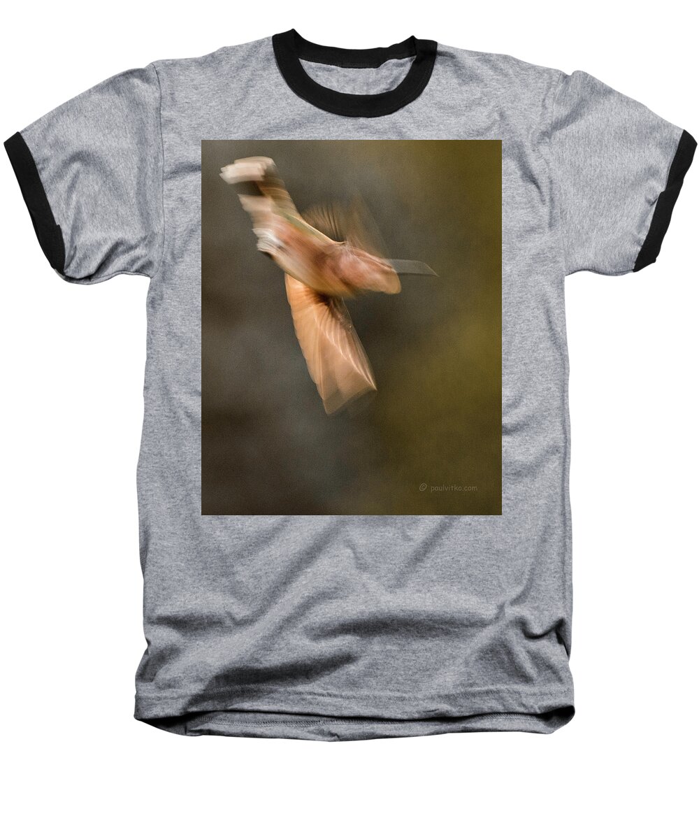  Baseball T-Shirt featuring the photograph ...frozen Flight Hummingbird.... by Paul Vitko