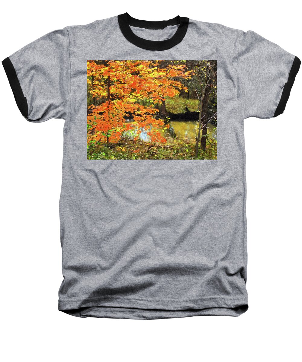 Cedric Hampton Baseball T-Shirt featuring the photograph Full Autumn Bloom by Cedric Hampton
