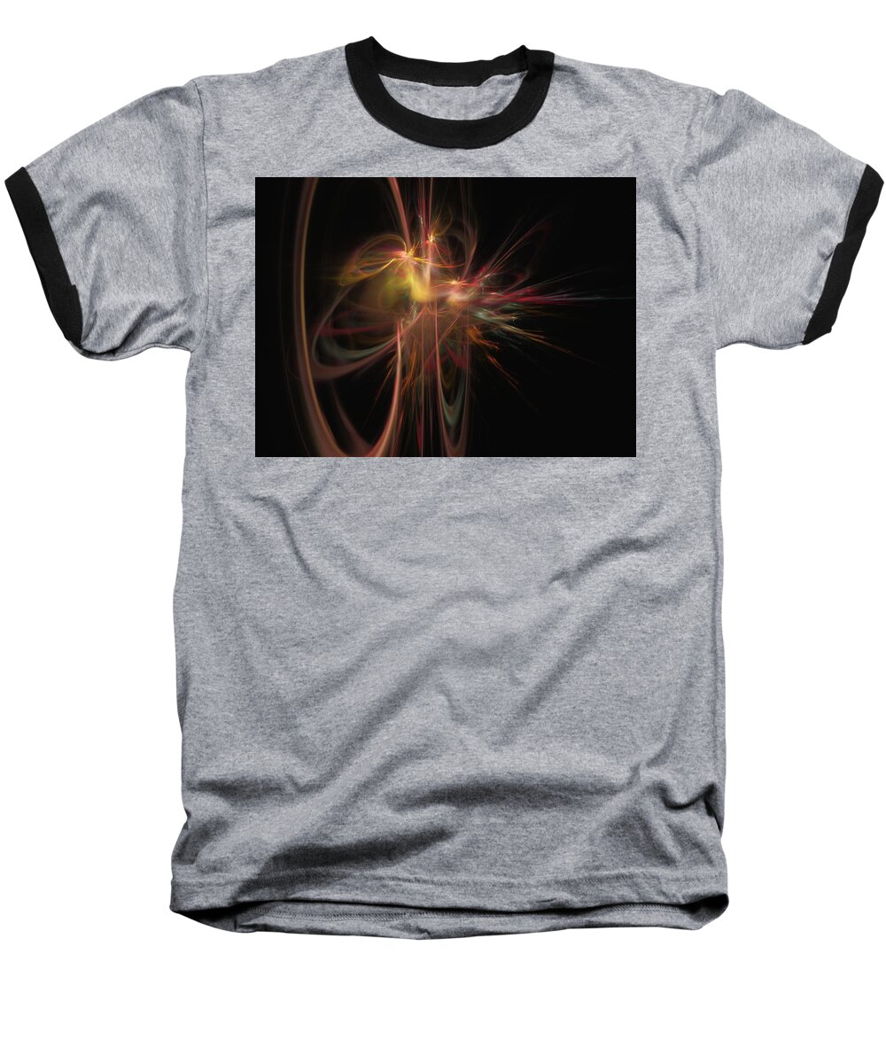 Abstract Digital Painting Baseball T-Shirt featuring the digital art Fusion by David Lane