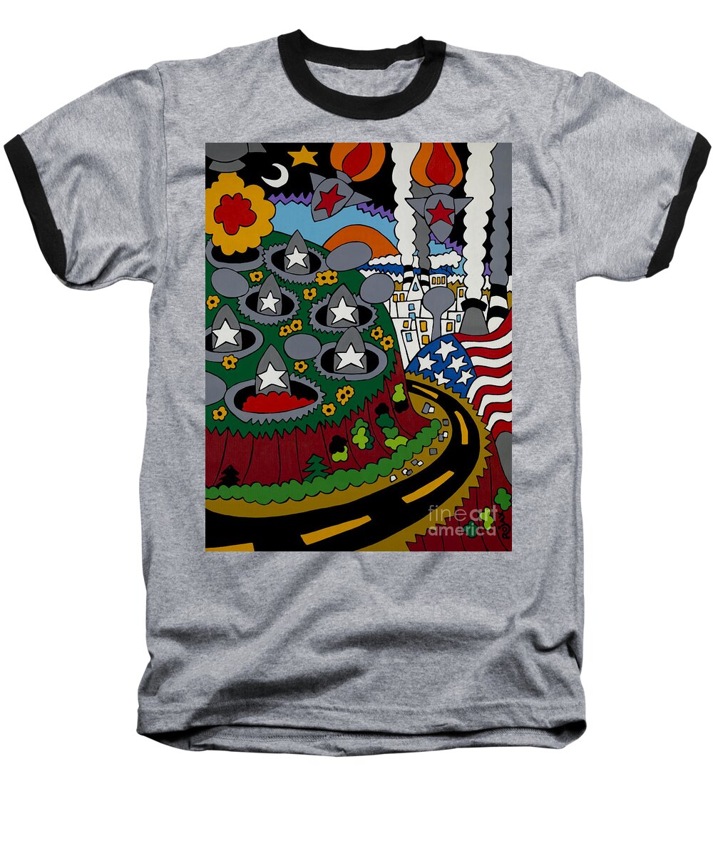 Rockets Baseball T-Shirt featuring the painting Future Development B by Rojax Art