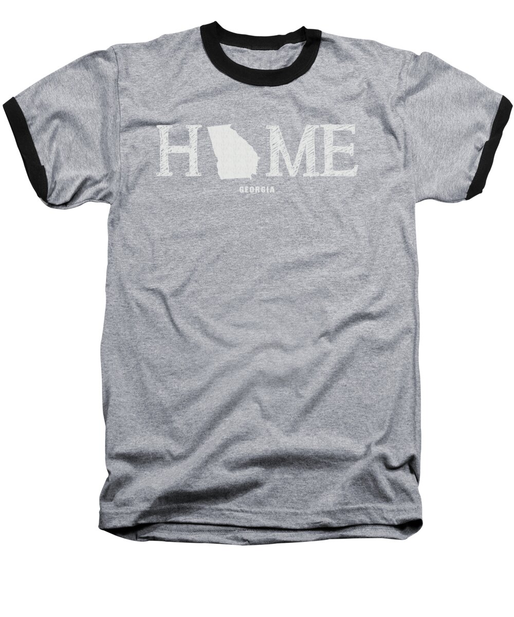 Georgia Baseball T-Shirt featuring the mixed media GA Home by Nancy Ingersoll