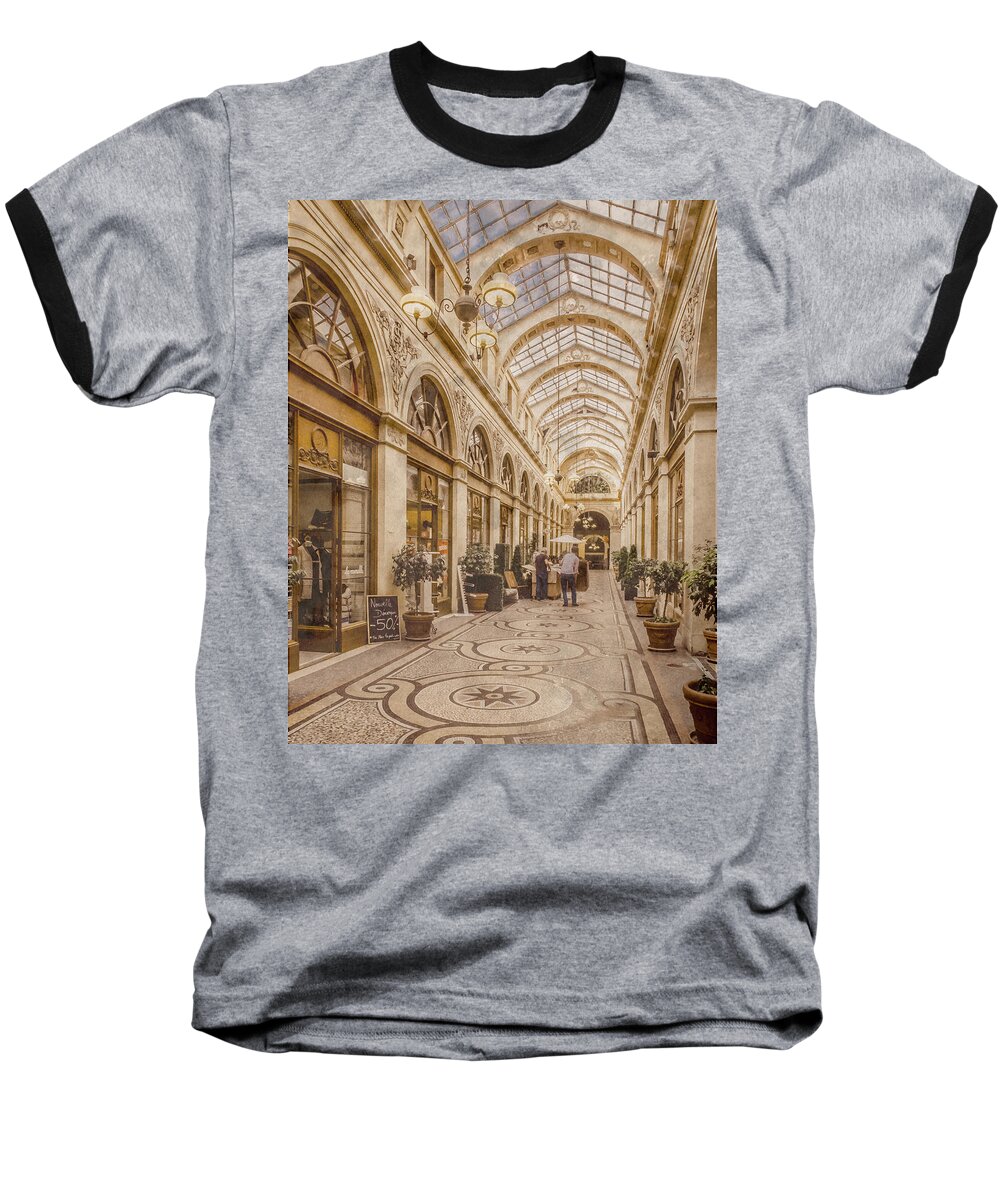 Paris Baseball T-Shirt featuring the photograph Paris, France - Galerie Vivienne by Mark Forte