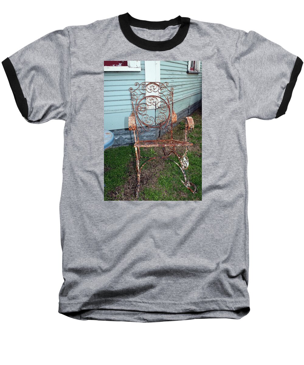 Chair Baseball T-Shirt featuring the photograph Garden Chair by Terry Burgess