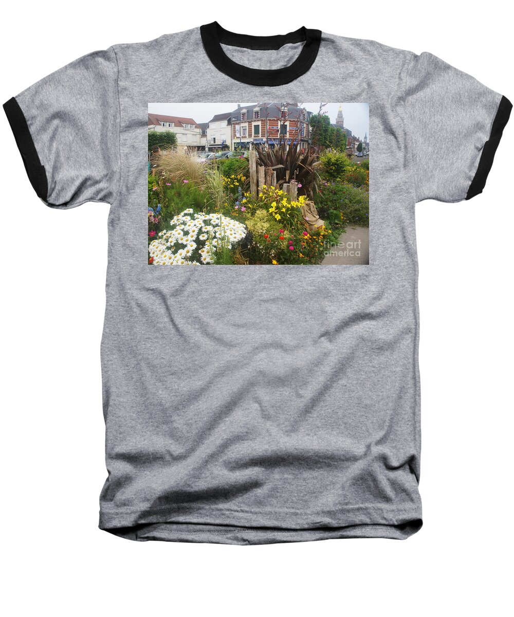 Gardens Baseball T-Shirt featuring the photograph Gardens at Albert Train Station in France by Therese Alcorn