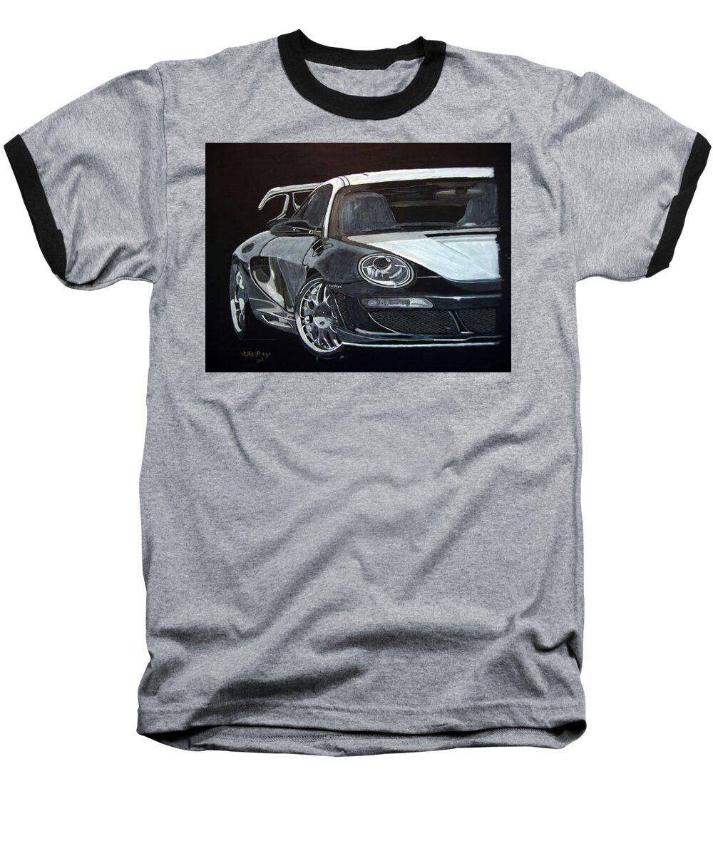Car Baseball T-Shirt featuring the painting Gemballa Porsche right by Richard Le Page