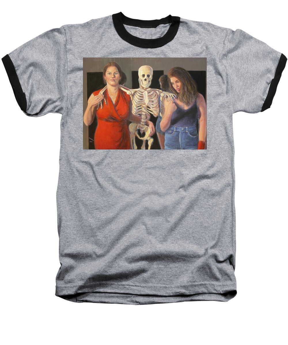 Realism Baseball T-Shirt featuring the painting Generations #2 by Donelli DiMaria
