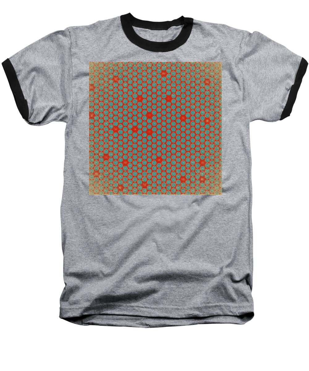 Abstract Baseball T-Shirt featuring the digital art Geometric 2 by Bonnie Bruno